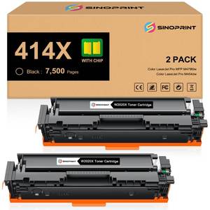 lot 5745 image: Sinoprint Black Toner Cartridge 7500 Page Yield with Chip for HP 414X W2020X