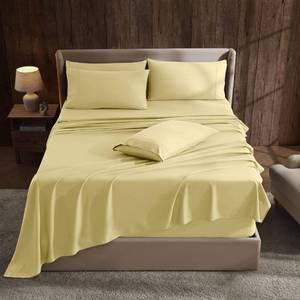 lot 5752 image: Hearth & Harbor Extra Deep Pocket Sheet Set Queen 6 Piece Mellow Yellow