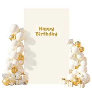 lot 6200 image: Wish Care Ivory Square Backdrop Arch Cover 4Ft x 6.6Ft Wedding Arch Cover