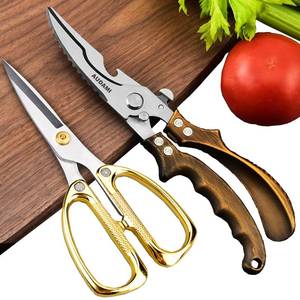 lot 6202 image: AUDAMI Kitchen Shears 2-Pack Heavy Duty Poultry & Meat Scissors Set