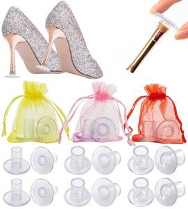 lot 6208 image: WHXGQ High Heel Protectors for Grass 6 Pairs 3 Sizes Clear