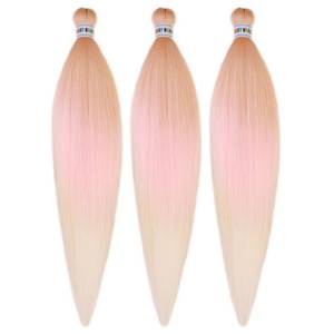 lot 6221 image: Gozill Pre Stretched Braiding Hair Rose Gold Pink to Blonde