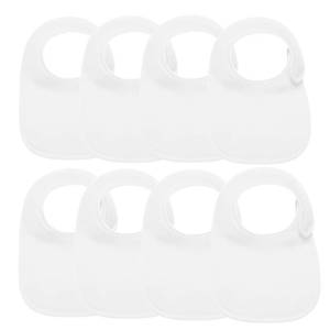 lot 6245 image: LazyRhino 8 Pack Baby Bibs Soft Absorbent Teething Drool Bibs White