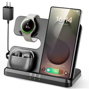lot 6261 image: Eddibox 3-in-1 Wireless Charging Station for Samsung Phone, Watch & Buds