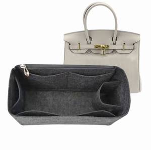 lot 6271 image: Felt Bag Organizer Insert for Birkin 25, Grey, Size S, Model 1099