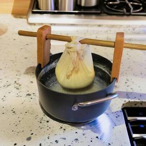lot 6279 image: Natuhode Wooden Cheese Pot Dripper Adjustable Size Cheese Making Tool