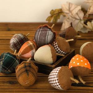 lot 6289 image: SmoothNovelty Felt Acorn Ornaments 12 Pcs Fall Thanksgiving Hanging Decor