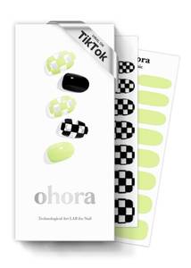 lot 6290 image: ohora Semi Cured Gel Nail Strips Green Patterned N Racer