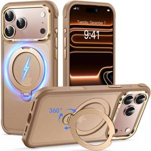 lot 6298 image: Reukdnv Magnetic Case for iPhone 17 Pro Max with 360° Stand, Desert Gold