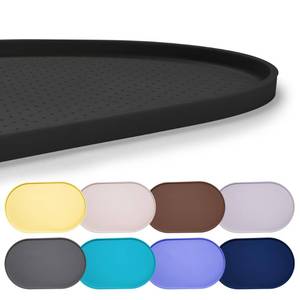 lot 6306 image: Hubulk Silicone Pet Feeding Mat with Raised Edge, Black, 16 x 10 Inch