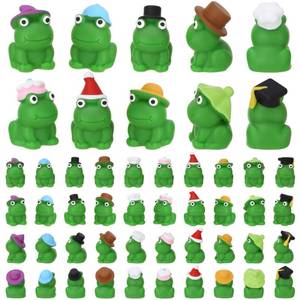 lot 6336 image: GGSTDDUP Mini Resin Frog Figurines 50 Pcs Wearing Hats