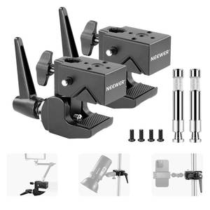 lot 6350 image: NEEWER 2 Pack Super Clamp with 58 Stud, 2.4 Jaw Grip, UA017