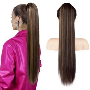 lot 6355 image: SEIKEA Drawstring Ponytail Hair Extension 28 Inch Straight Chocolate Brown