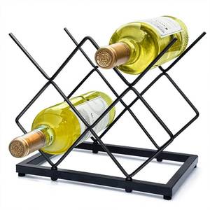 lot 6366 image: MCSAPIL Countertop Wine Rack 5 Bottle Capacity Black Metal