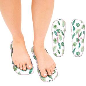 lot 6370 image: STICKONFEET Disposable Stick-On Foot Pads 60 Pairs Palm Leaf Pattern