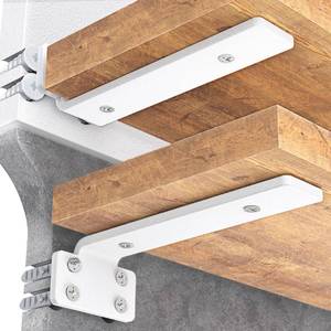 lot 6392 image: Goovilla Floating Shelf Brackets 6 Inch 6 Pack White