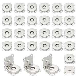 lot 6406 image: MQXSMZ Magnetic Snap Buttons 0.55 Inch Silver 30 Sets