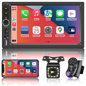 lot 7568 image: 7 Inch Double Din Car Stereo with Apple CarPlay Touchscreen Radio