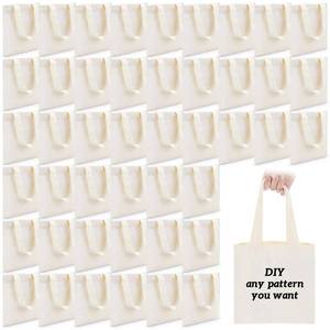 lot 7656 image: Amylove Small Canvas Tote Bags 8.5 x 8 Inch Natural, 72 Pack