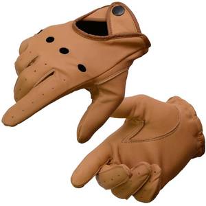 lot 8139 image: Milwaukee Leather Mens Saddle Leather Driving Gloves with Wrist Snap Medium