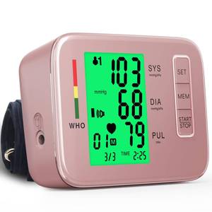 lot 8145 image: Double Love Blood Pressure Monitor Pink BP Machine 180 Records Adjustable Cuff