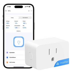 lot 8148 image: SONOFF Matter Smart Plug 15A Wi-Fi Outlet With Energy Monitoring S61s
