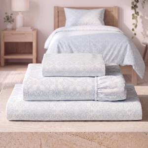 lot 8152 image: Mellanni Iconic 3-Piece Twin XL Sheet Set 21 Extra Deep Laced Sky Blue