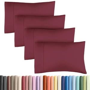 lot 8166 image: CGK Unlimited Standard Pillowcases 4 Pack 20 x 26 Burgundy