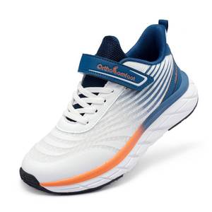 lot 9252 image: as is used OrthoComfoot Kids Orthotic Tennis Shoes, Therapeutic Arch Support Sneakers for Flat Feet, Comfortable School Walking Shoes for Kids, White Blue, Little Kid 1