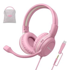 lot 9264 image: SIMOLIO-Type-C-Wired-Headphones for-School with HD Boom-Mic & Volume Limit
