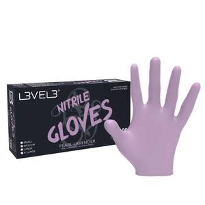 lot 10306 image: L3 Level 3 Nitrile Gloves - Professional Heavy Duty Disposable Gloves - 100 Pack Pearl LavenderSmall