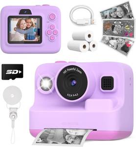 lot 10307 image: Yehtta Kids Instant Print Camera,Dual-Lens Selfie Camera For Kids, Purple