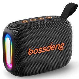 lot 10333 image: bossdeng Waterproof Portable Bluetooth Speaker with Lights & Lanyard, Black