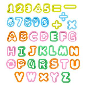 lot 14144 image: Josojoou 41 Pcs Alphabet Playdough Cutter Set A-Z 0-9 Math Symbols