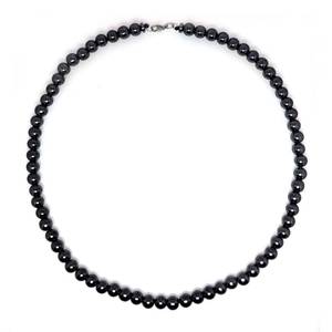 lot 14148 image: Hion Hematite Magnetic Therapy Necklace Black Obsidian 8mm Beads