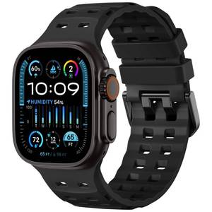 lot 14155 image: Adorve Ocean Sport Band for Apple Watch Ultra 49mm Silicone Black