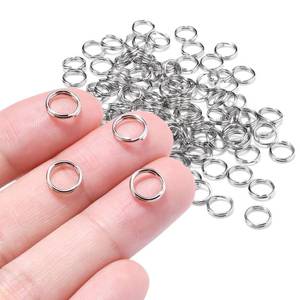 lot 14165 image: CooBigo Mini Split Jump Rings 8mm Silver 100 Pcs