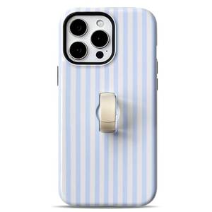 lot 14167 image: NITITOP Phone Case for iPhone 14 Pro with Strap and Kickstand - Light Blue
