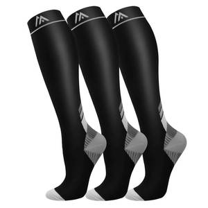 lot 18313 image: FuelMeFoot Copper Infused Knee High Compression Socks 15-20mmHg 3 Pack