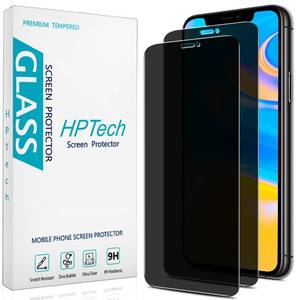 lot 18338 image: HPTech Privacy Screen Protector 2 Pack for iPhone 11 Pro, XS, X, 10