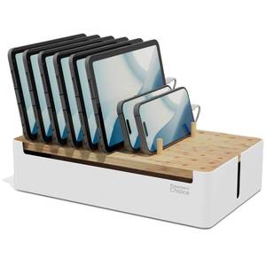 lot 19811 image: Prosumers Choice Bamboo Charging Station Multi Device Desk Organizer