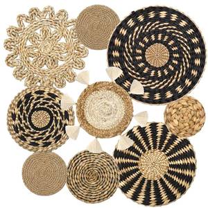 lot 19814 image: LOMOHOO Boho Wall Basket Decor Set of 9 Woven Hanging Wall Baskets 4-12 Inch