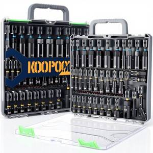 lot 19817 image: KOOPOOL Magnetic Nut Driver Bit Set, Metric & SAE, 14 Inch Hex Shank