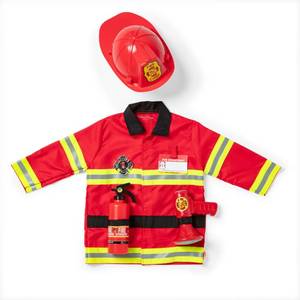 lot 19821 image: Melissa & Doug Fire Chief Role Play Costume Dress-Up Set, Ages 3