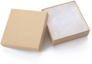 lot 20126 image: GEFTOL Jewelry Gift Boxes 3.5 x 3.5 x 1 Inch Brown Cardboard 40 Pack
