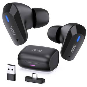 lot 20133 image: AOC Wireless Gaming Earbuds 2.4GHz USB-C Dongle ACT3512