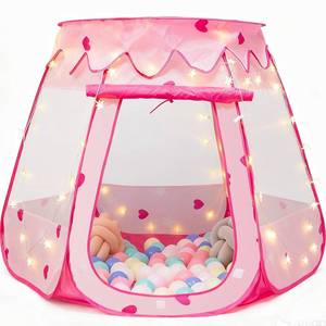 lot 20139 image: Crayline Pop Up Princess Play Tent Pink with Star Lights, 49 x 49 Inch