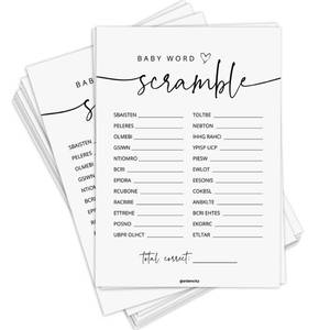 lot 20362 image: GardenCity Baby Shower Word Scramble Game Cards, 50 Cards, Boy or Girl