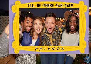 lot 20389 image: Ssailue Decor Friends Themed Party Photo Frame Prop Large Yellow Border