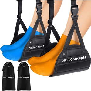 lot 20390 image: Basic Concepts Airplane Foot Hammock Memory Foam Foot Rest 2 Pack BC-HA-2P